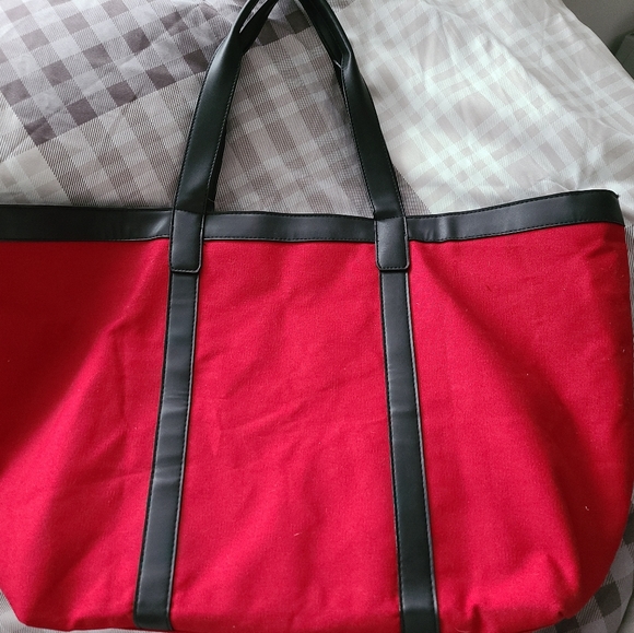 EUC LE Victoria Secret Large Tote Red with Studded Tassels - Picture 2 of 8